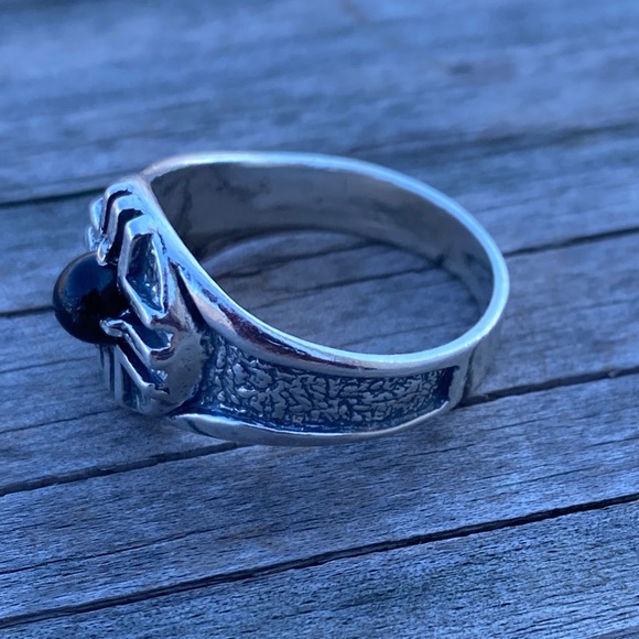 MEDICINE WHEEL Ring .925 Sterling Silver w/ genuine Star Diopside made in USA - Picture 12 of 14